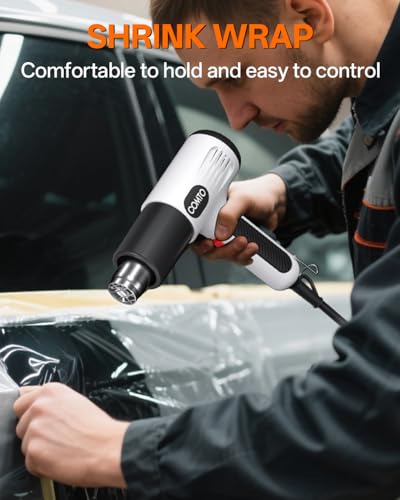 Heat Gun, 1600W Hot Air Gun with 2 Heat Settings, White - color: White