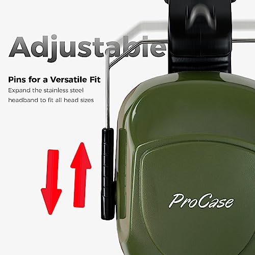 ProCase Hearing Protection Ear Muffs SNR 33dB, Noise Cancelling Headphones - color: 1 - Armygreen