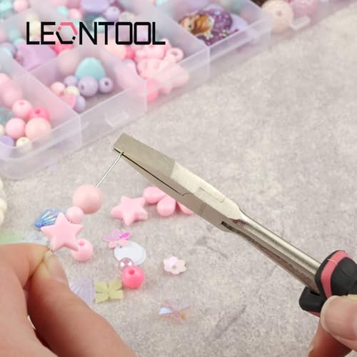 Long Reach Flat Nose Pliers Smooth Jaws for Jewelry Making, 6 Inches Duck bill Pliers Small Jewelry Pliers for Wire Bending Straightening, Working In Tight Spaces, Pink Tool for Women - style: Flat Nose Pliers