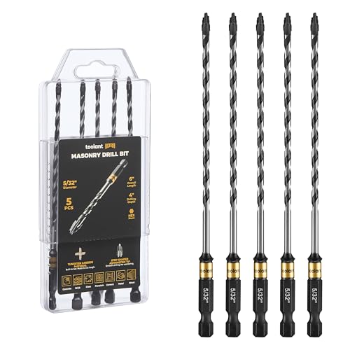 toolant 5/32" Serrated Eccentric Masonry Drill Bits, 5-Piece Set - size: 5/32"(5pcs)