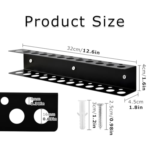 Screwdriver Organizer Wall Mount, Heavy Duty Metal Utility Storage Rack Storage Peg Board Hand Tools Organizer Screw Driver Holder Suitable Garages Homes Workshops Sheds