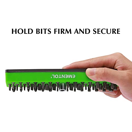 EMENTOL 1/4" Magnetic Bits Holder - Green, 43PCS Hole, Bit Organizer with Strong Magnetic, Magnetic Bits Organizer - color: Green, size: Hex Bit Holder