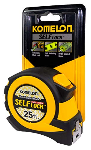 Komelon EV2825 25' x 1" Self-Lock Evolution Tape Measure, 1-Pack - size: 25 ft