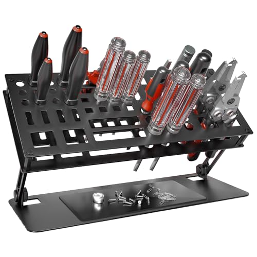 Screwdriver Organizer Holder Rack: Height Adjustable (Black) - color: Black