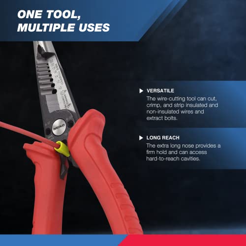 NEIKO 02038A 6-in-1 Wire Service Tool | 8-1/2" Length | Gripper, Crimper, Stripper, Cutter, Extractor, Electrician Pliers - style: 6-in-1 Electrician's Pliers
