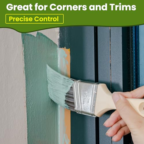 Paint Brushes, 2 Inch, Angled Brushes with Short Handle, 3 Pack | Shortcut Paintbrush for Paints and Stains, Small Paint Brushes for Walls, Furniture, Cabinets and Home Improvement - size: 2 Inch Angled, 3 Pack