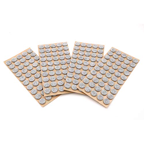 Furniture Felt Pads 3/8" (10mm) Diameter Round 3M Self Adhesive Protects Kitchen Cabinets, Drawers, Desks and Furniture Against Bumps and Scratches 200 Pack - Grey - color: Gray 200 Pack