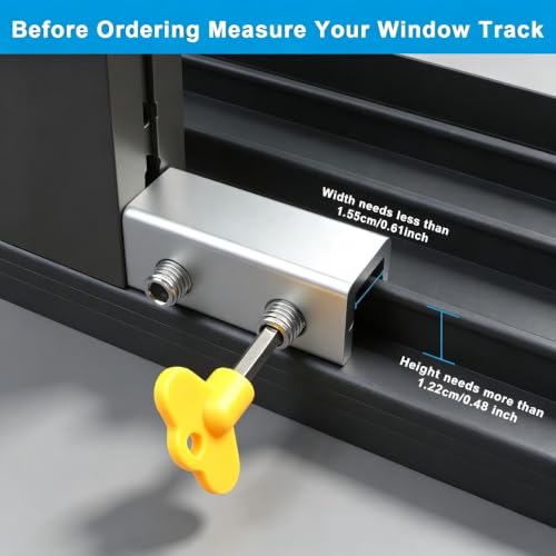 Window Locks,12Pack Bulk Sliding Security Window Lock with Key Silver - size: 12Pack