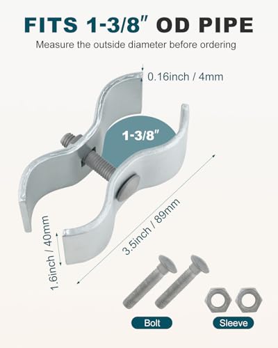 10 Sets 1-3/8 inch Chain Link Fence Panel Clamps - size: 10 Sets-1-3/8 inch