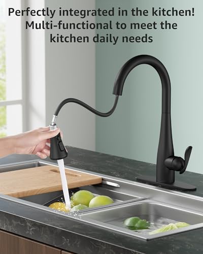 Mbillion Universal Matte Black Kitchen Faucet Spray Head Replacement - color: Black