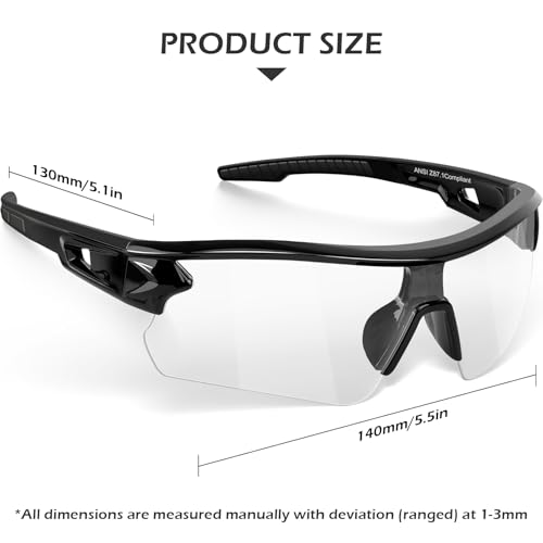 OXG Work Safety Glasses for Men Women, ANSI Z87.1 UV Protection - color: 12p-clear