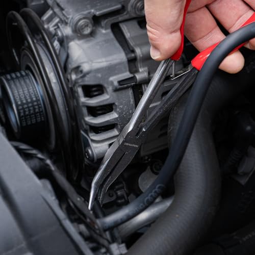 HAUTMEC Extra Long Needle Nose Pliers Set, 11PCS Long Reach Pliers Include 6-7" & 11" Straight, Circle Nose, Diagonal, Flat Nose, Bent Nose Plier for Narrow Spaces, Automotive & DIY Repairs - color: 11pcs Long Plier Set