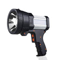YIERBLUE Rechargeable Spotlight, Super Bright 2000000 High Lumen LED Handheld Spotlight Long Lasting Large Flashlight Searchlight and Flood Camping Flashlight with Foldable Tripod - color: Silver