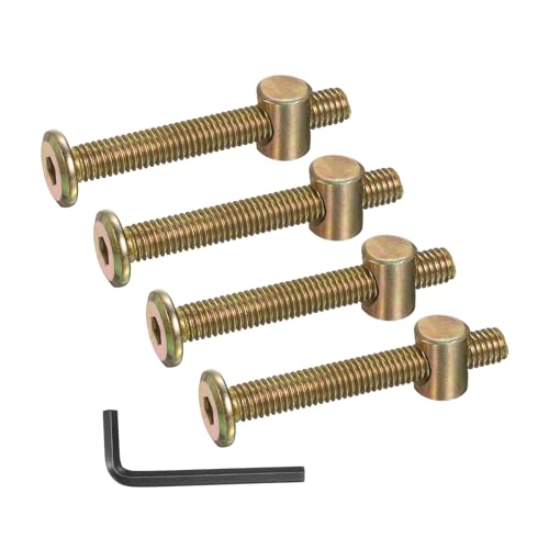 PATIKIL 4 Set Bunk Bed Bolts and Nuts Kit, M8x60mm Furniture Bolts Hex Drive Socket Cap Hardware Replacement for Beds Headboards Chairs - size: M8x60mm