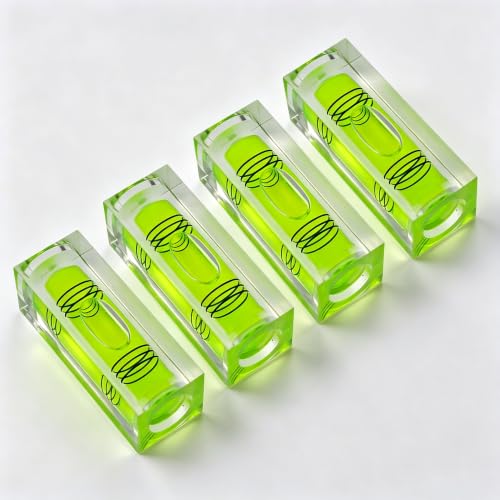 High precision mini level bubble, double line small bubble, three line flat ball, household level ruler can be turned 180 degrees (Non-magnetic, 44 * 15 * 15mm（4PCS)) - size: 44*15*15mm（4PCS)
