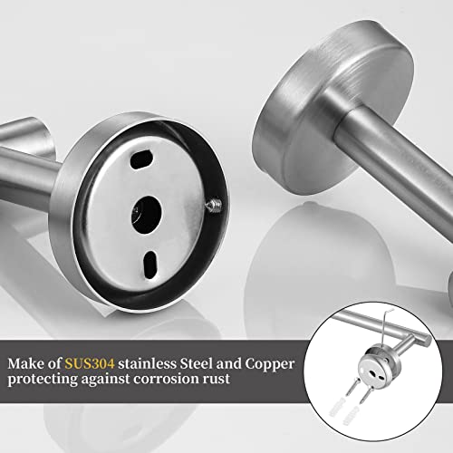 Bathroom Hardware Set 10 Pieces, Stainless Steel Towel Bar Set Includes 16 inch Towel Bar, Towel Hook, Towel Ring Toilet Paper Holder - color: Brushed Nickel-10pcs-16inch
