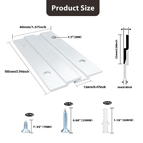 French Cleat Picture Hanger, 4 Inch Aluminum Z Hanger, 5 Pairs - size: 4inch-5Pairs, style: Standard thick
