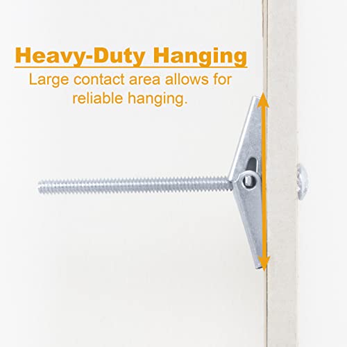 KURUI Heavy Duty Hollow Drywall Anchors for Sheetrock Ceiling, Toggle Bolts and Wing Nut Kit, 28Pcs Metal Dry Wall Anchors and Screws Assortment Set, Butterfly Anchor for Hanging 1/8, 3/16, 1/4
