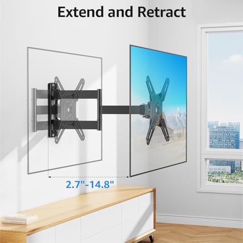 MOUNTUP Full Motion TV Wall Mount for Most 14-42 Inch LED LCD Flat Screen TVs & Monitors, Swivel Tilt Extension Rotation Wall Mount TV Bracket with Articulating Arm, Max VESA 200x200mm, up to 44 lbs - size: for 14-42 Inch TV,Full Motion Wall Mount TV