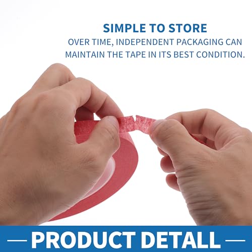 Painters Tape Easy Removal 0.5 Inches x 52.5 Yards Red - color: Red, size: 0.5 Inches x 52.5 Yards