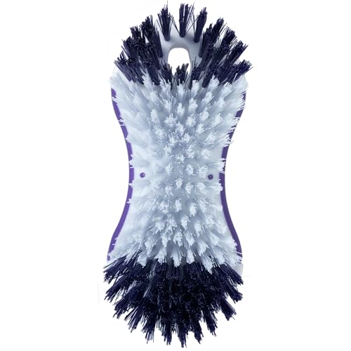 Fabuloso Compact Hand Scrub Brush, White and Purple, 6 Inch - size: Hand-Held Scrub Brush