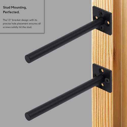 Rose's Rustics Heavy Duty Floating Shelf Bracket 6 Inch Rod (6 Pcs) Solid Steel Hidden Shelf Brackets for Floating Wood Shelves - Blind Shelf Support - Mounting Hardware Included - 1.5 Inch - style: 6 Pcs - Includes mounts
