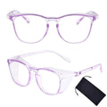Safety Glasses for Men Women, Anti Fog Safety Goggles Comfortable Blue Light Blocking UV Protective Adult Nurse - color: Square Purple 1pack