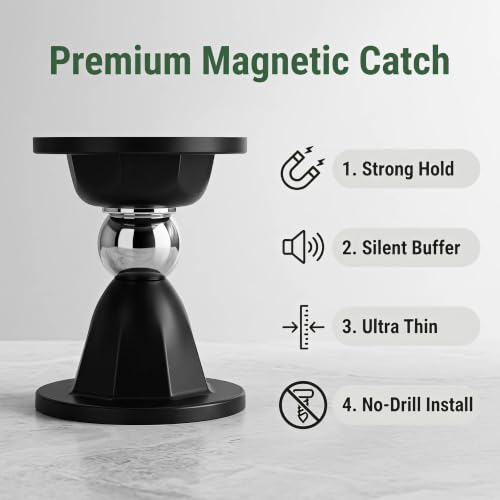 RV Magnetic Door Catch with Adhesives Screws - Easy to Install Camper Trailer Door Holder, Sturdy Stopper for RV Accessories (L) - size: Large