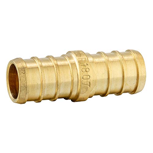 10-Pack EFIELD Pex 3/8" x 3/8"Straight Coupling Brass Crimp Fitting - size: Pack of 10, style: 3/8" x 3/8"