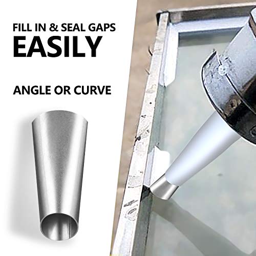 Caulk Nozzle Applicator - 14Pcs Perfect Caulking Finisher Kit, Premium Stainless Steel Sealant Caulk Finishing Tool Kit for Kitchen Bathroom Window Sink Joint