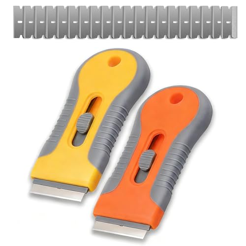 Razor Blade Scraper 2 Pack with 20 Replacement Blades,Glass Scraper Tool