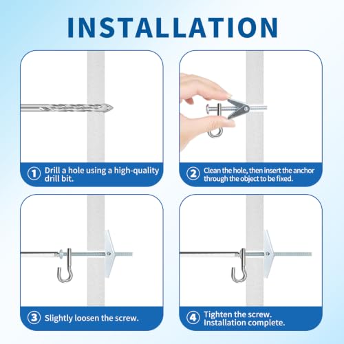 50pcs 1/8 Inch Hollow Wall Anchors for Drywall Ceiling - size: 1/8 Inch