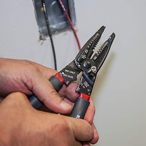 Klein Tools 1019 Klein Kurve Wire Stripper / Crimper / Cutter, Made in USA, Cutting / Crimping / Stripping Tool for B and IDC Connectors, Terminals, More