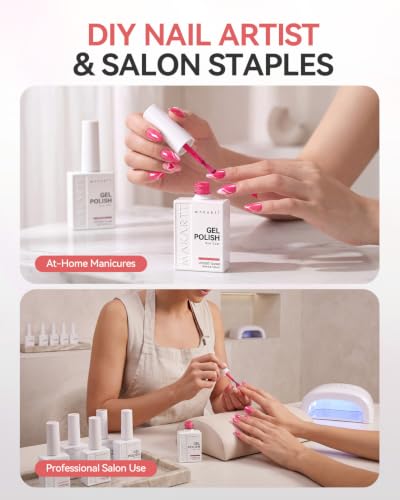 Makartt Pink Gel Nail Polish Set 15ML : 6 Pink Rose Colors - color: Little Love Notes