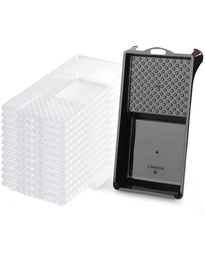 Voomey 4 Inch Paint Tray Set - Paint Tray with 12 Pcs Paint Pan Liners - style: 13 pcs 4 Inch Paint Roller Kit