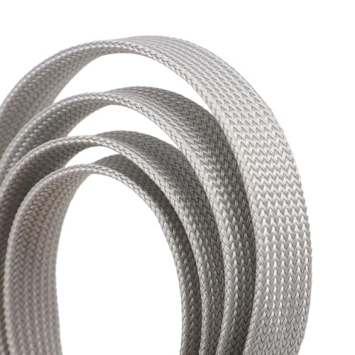 25ft PET Expandable Braided Cable Sleeve 1/4inch(6mm) Pet Braided Cable Sleeve for Audio Video Device Wire Automotive Wire (Grey) - color: Grey, size: 6mm"(1/4 inch)