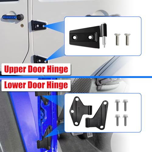 16PCS Body Door Hinge Sets Compatible with 2007-2018 Wrangl-er JK JKU Unlimited Inside & Outside Door Hinges - size: 4 Door Outside and Interior Hinges