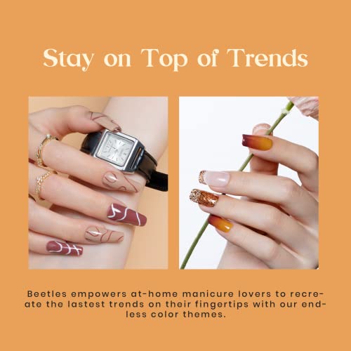 Beetles Gel Nail Polish Set, Caramel Swirl Gel Polish 6 Colors - color: A - Mixed Finishes | Caramel Swirl