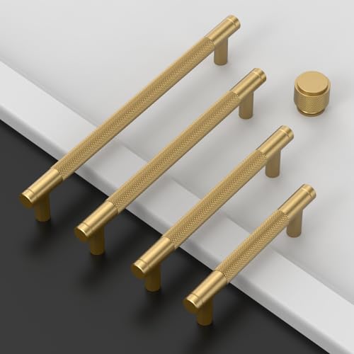 Asidrama 20 Pack Champagne Bronze Zinc Alloy Knurled Dresser Knobs Cabinet Hardware for Dresser Drawers - color: Champagne Bronze, style: 20 Pack