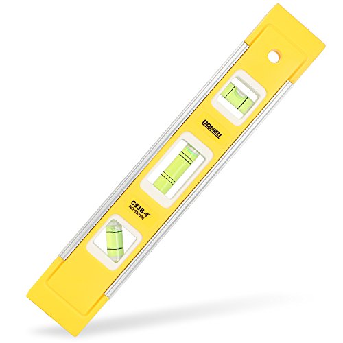 DOWELL 9 Inch Magnetic Spirit Level, Leveler Tool, 1-Pack, Yellow - color: 1pcs-yellow