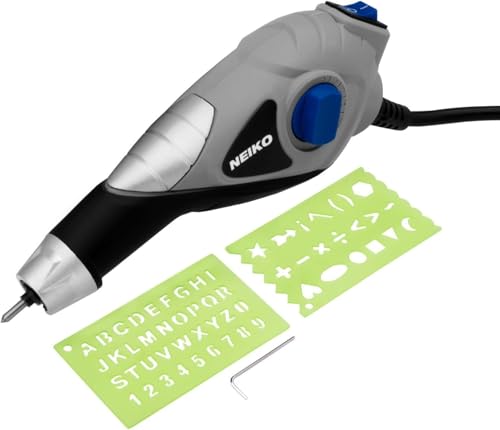 NEIKO 10576A Handheld Electric Engraver Tool, Etching Tool, 120V, Tungsten Carbide Tip, Electric Engraving Pen for Metal, Wood, Glass, & Plastic, Engraving Machine Scriber, Customizer Etcher Stencils - style: Engraver