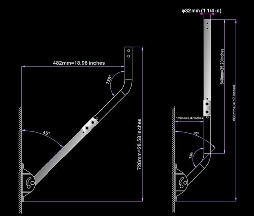 Extension Pole for CEKAY Diameter 1.25" J Pole Mount, 1.25 x 16.5 in, White - size: Extension 16.5"
