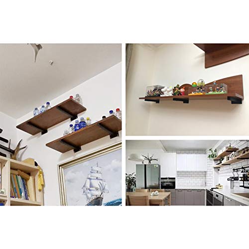Jorohiker Heavy Duty Floating Shelf Brackets 10 Inch,6 Pack (Black) - size: 10 Inch