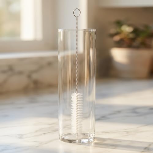Straw Brush Cleaner (10 Pack), Flexible Nylon Pipe Tube Cleaning Brushes with 0.4" Bristles, Rust-Proof Stainless Steel Reusable Straw Washers for Standard Tumblers, Bottles & Teapot Spouts 8.2 Inch