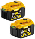 WWX 2 Pack 12000mAh Replacement Compatible for Dewalt 20V Max Battery with High - Capacity Battery Cordless Power Tools 20 Volt Battery DCB200, DCB201, DCB204, DCB205, DCB206, DCB207