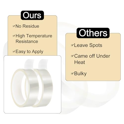 uxcell Clear Heat Tape, 1 Roll 25mmx33m 108ft High Temperature Heat Resistant Tape for Sublimation,Heat Vinyl Press,Heat Transfer, Circuit Board, No Residue - color: Clear, size: 25mmx33m