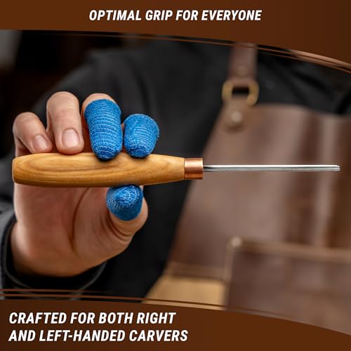 BeaverCraft Wood Carving Chisels, V Gouge - Whittling Hand Chisel K12/02 - Compact Gouges, Wood Carving Tools for Beginners and Professionals