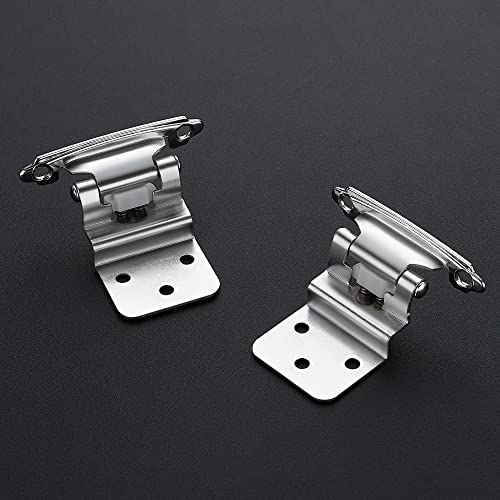 Ravinte 3/8" Inset Polished Chrome Cabinet Hinges 10 Pack (5 Pairs) - color: Polished Chrome