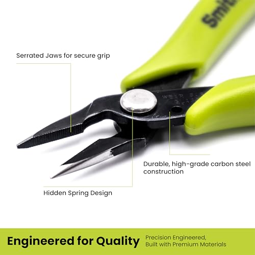 Smithology Mini Needle Nose Pliers 3-Pack, 5.3" Long Nose, Serrated Jaws
