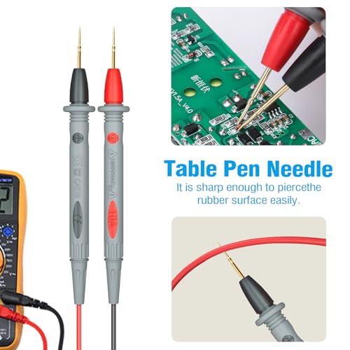 Electrical Multimeter Test Leads Set with Alligator Clips Crocodile Alligator Clips Electrical Test Hook Test Probes Lead Professional Kit for Electric Circuit Connection, DIY School Experiments - color: Test Kit-4